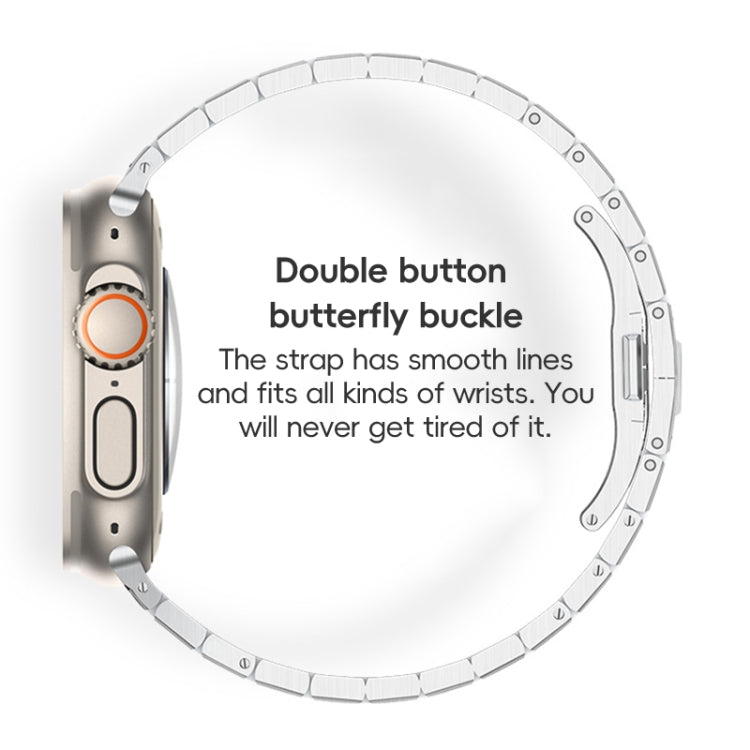 For Apple Watch 42mm PG94 Dual-link Modified Stainless Steel Watch Band(Gold) - free shipping - PMC TechLife - Order now!