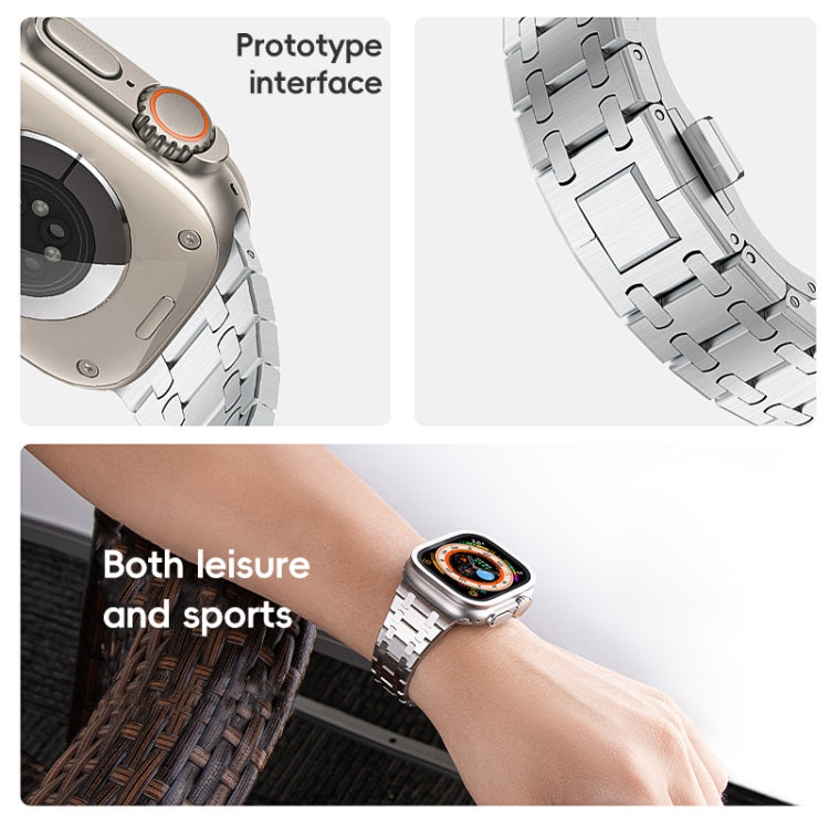 For Apple Watch 42mm PG94 Dual-link Modified Stainless Steel Watch Band(Silver) - free shipping - PMC TechLife - Order now!