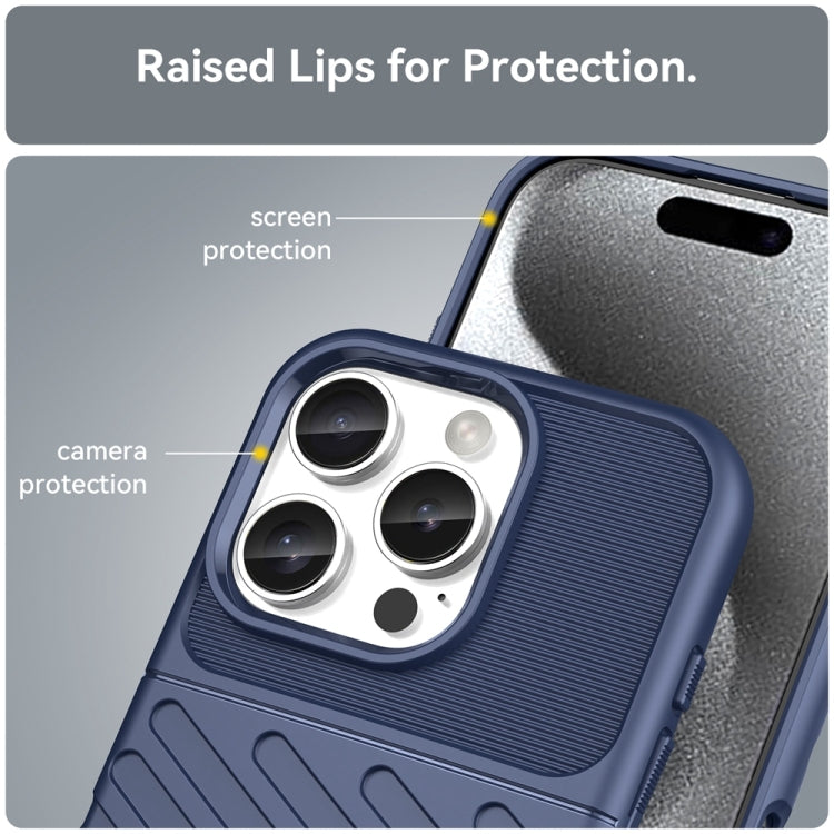 For iPhone 16 Pro Thunderbolt Shockproof Soft TPU Phone Case(Blue) - iPhone 16 Pro Cases by PMC Jewellery | Online Shopping South Africa | PMC Jewellery | Buy Now Pay Later Mobicred