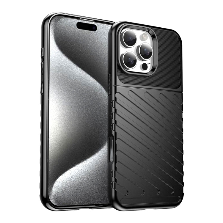 For iPhone 16 Pro Max Thunderbolt Shockproof Soft TPU Phone Case(Black) - iPhone 16 Pro Max Cases by PMC TechLife | Online Shopping South Africa | PMC TechLife | Buy Now Pay Later Mobicred