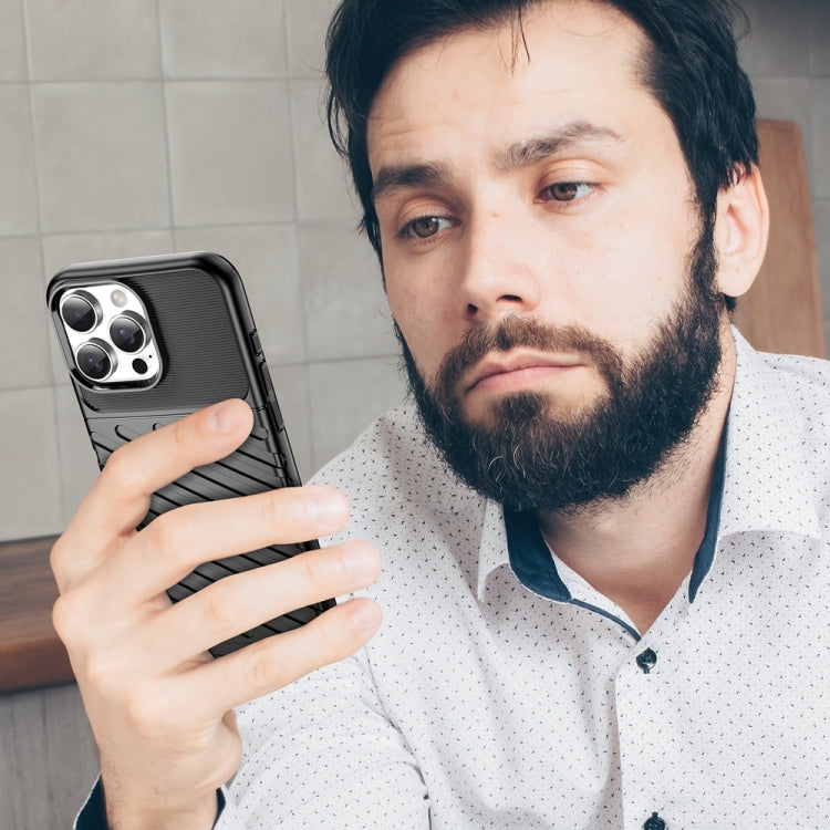 For iPhone 16 Pro Max Thunderbolt Shockproof Soft TPU Phone Case(Black) - iPhone 16 Pro Max Cases by PMC TechLife | Online Shopping South Africa | PMC TechLife | Buy Now Pay Later Mobicred