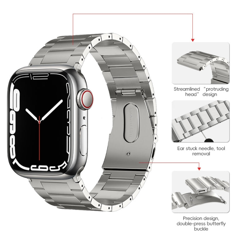 For Apple Watch SE 40mm PG63 Three-Bead Protrusion Titanium Metal Watch Band(Silver) - free shipping - PMC TechLife - Order now!
