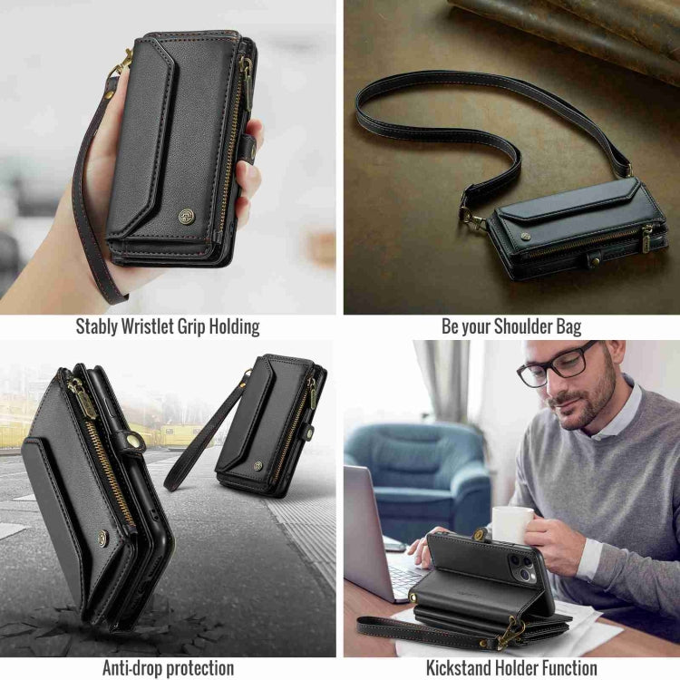 For iPhone 11 Pro CaseMe C36 Card Slots Zipper Wallet RFID Anti-theft Leather Phone Case(Black) - iPhone 11 Pro Cases by CaseMe | Online Shopping South Africa | PMC Jewellery | Buy Now Pay Later Mobicred