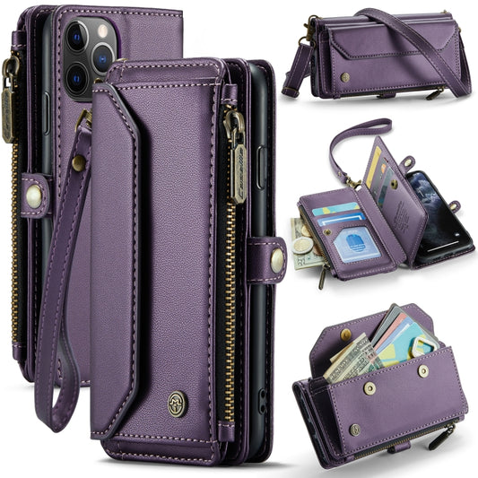 For iPhone 11 Pro CaseMe C36 Card Slots Zipper Wallet RFID Anti-theft Leather Phone Case(Purple) - iPhone 11 Pro Cases by CaseMe | Online Shopping South Africa | PMC Jewellery | Buy Now Pay Later Mobicred