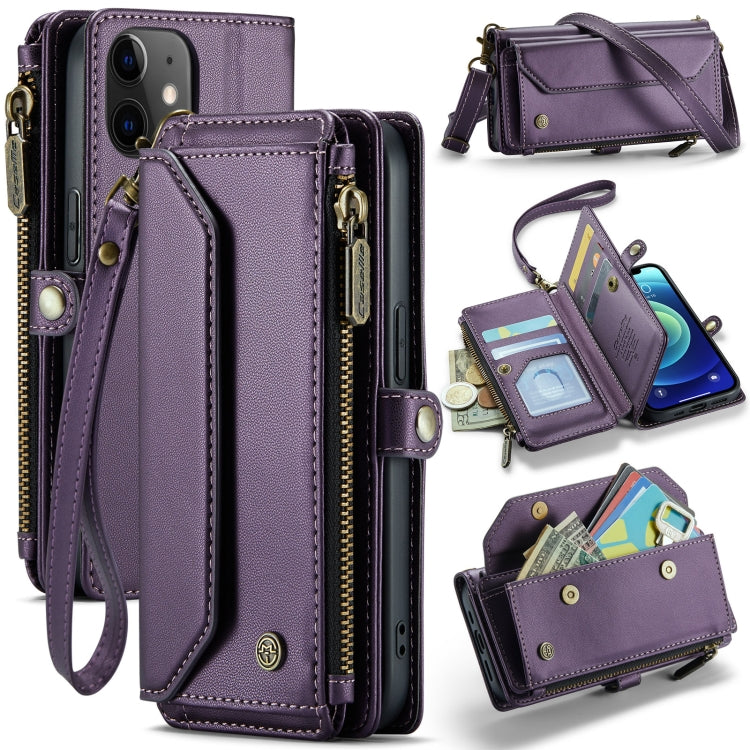 For iPhone 12 CaseMe C36 Card Slots Zipper Wallet RFID Anti-theft Leather Phone Case(Purple) - iPhone 12 / 12 Pro Cases by CaseMe | Online Shopping South Africa | PMC Jewellery | Buy Now Pay Later Mobicred