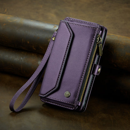 For iPhone 14 Plus CaseMe C36 Card Slots Zipper Wallet RFID Anti-theft Leather Phone Case(Purple) - iPhone 14 Plus Cases by CaseMe | Online Shopping South Africa | PMC Jewellery | Buy Now Pay Later Mobicred