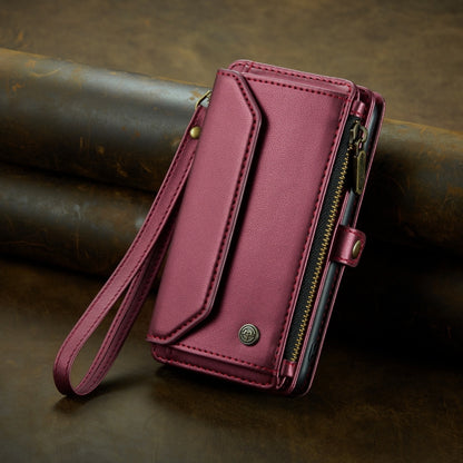 For iPhone 14 Plus CaseMe C36 Card Slots Zipper Wallet RFID Anti-theft Leather Phone Case(Wine Red) - iPhone 14 Plus Cases by CaseMe | Online Shopping South Africa | PMC Jewellery | Buy Now Pay Later Mobicred