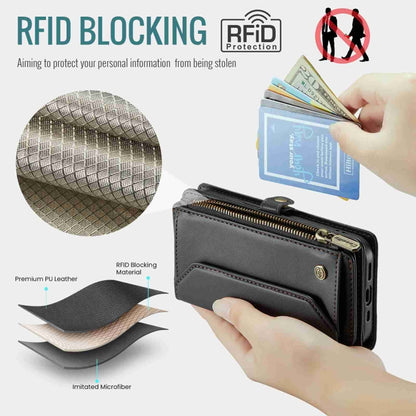 For iPhone 15 Pro CaseMe C36 Card Slots Zipper Wallet RFID Anti-theft Leather Phone Case(Black) - iPhone 15 Pro Cases by CaseMe | Online Shopping South Africa | PMC Jewellery | Buy Now Pay Later Mobicred