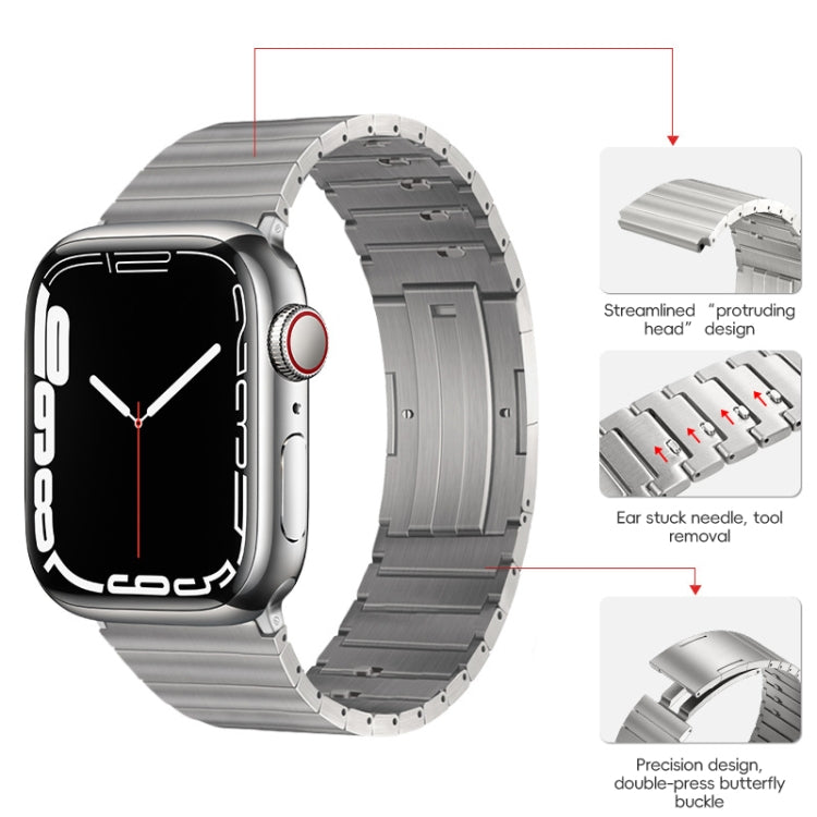 For Apple Watch SE 40mm PG65 Single Bead Bamboo Joint Spring Bars Titanium Metal Watch Band(Silver) - free shipping - PMc TechLife - Order now!