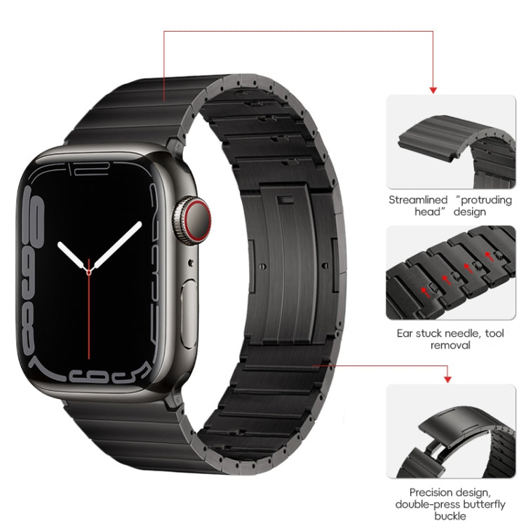 For Apple Watch Series 5 44mm PG65 Single Bead Bamboo Joint Spring Bars Titanium Metal Watch Band(Graphite Black) - free shipping - PMc TechLife - Order now!