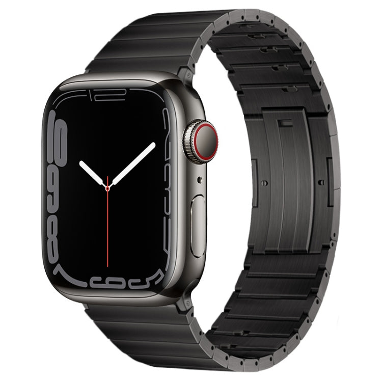For Apple Watch 42mm PG65 Single Bead Bamboo Joint Spring Bars Titanium Metal Watch Band(Graphite Black) - free shipping - PMc TechLife - Order now!