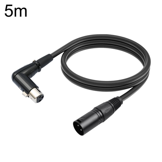 XK041L XLR 3pin Straight Male to Elbow Female Audio Cable, Length:5m(Black) - Microphone Audio Cable & Connector by PMC Jewellery | Online Shopping South Africa | PMC Jewellery | Buy Now Pay Later Mobicred