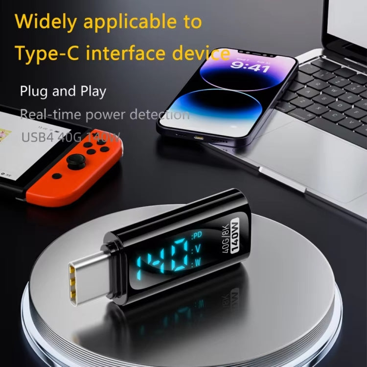 Type-C Male to 8 Pin Female 35W Charging Adapter with Digital Display(Black) - free shipping - PMC Jewellery - Order now!