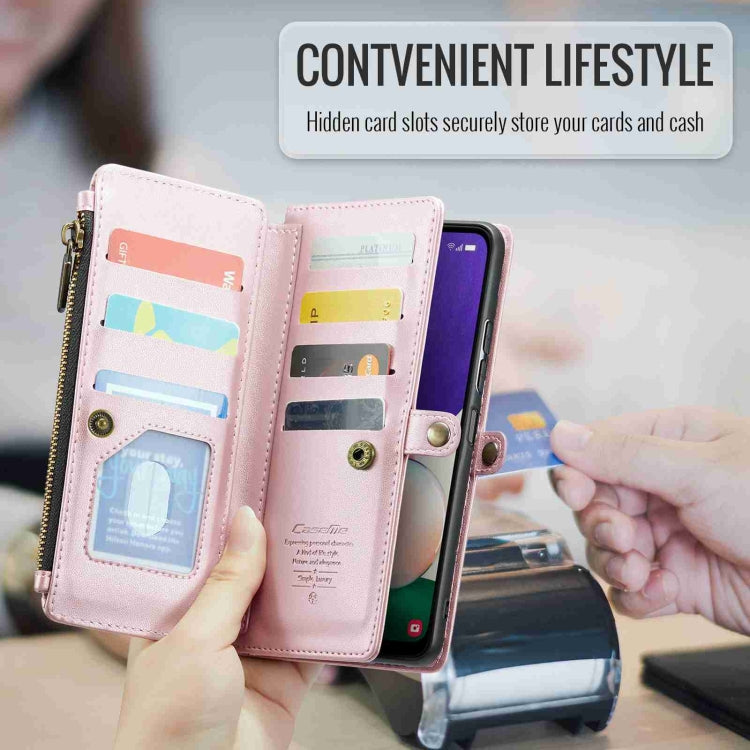 For Samsung Galaxy A22 5G CaseMe C36 Card Slots Zipper Wallet RFID Anti-theft Leather Phone Case(Pink) - Galaxy Phone Cases by CaseMe | Online Shopping South Africa | PMC Jewellery | Buy Now Pay Later Mobicred