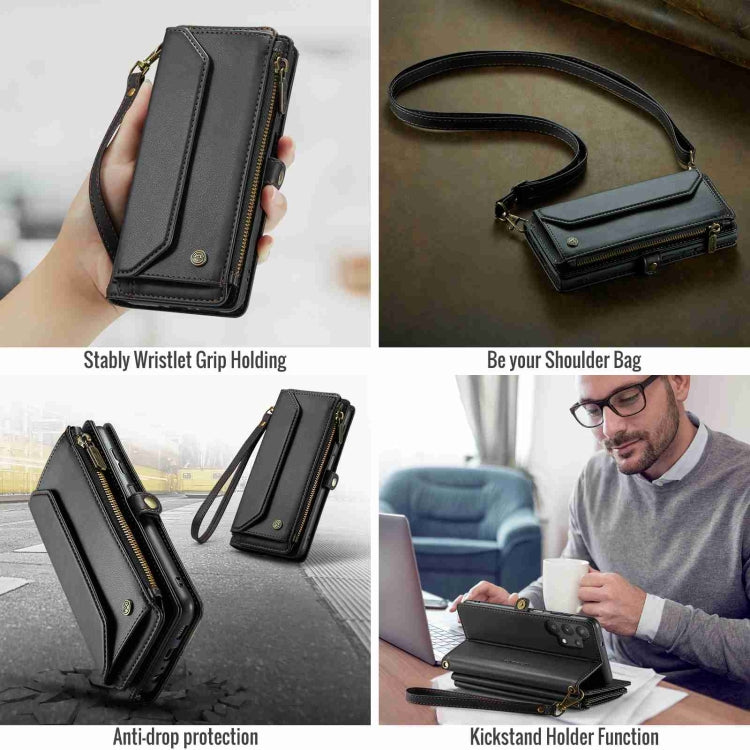 For Samsung Galaxy A32 5G CaseMe C36 Card Slots Zipper Wallet RFID Anti-theft Leather Phone Case(Black) - Galaxy Phone Cases by CaseMe | Online Shopping South Africa | PMC Jewellery | Buy Now Pay Later Mobicred