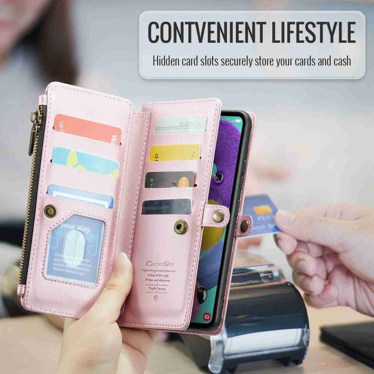 For Samsung Galaxy A51 4G CaseMe C36 Card Slots Zipper Wallet RFID Anti-theft Leather Phone Case(Pink) - Galaxy Phone Cases by CaseMe | Online Shopping South Africa | PMC Jewellery | Buy Now Pay Later Mobicred