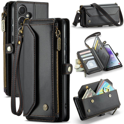 For Samsung Galaxy A55 5G CaseMe C36 Card Slots Zipper Wallet RFID Anti-theft Leather Phone Case(Black) - Galaxy Phone Cases by CaseMe | Online Shopping South Africa | PMC Jewellery | Buy Now Pay Later Mobicred