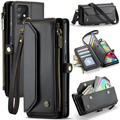 For Samsung Galaxy A71 4G CaseMe C36 Card Slots Zipper Wallet RFID Anti-theft Leather Phone Case(Black) - Galaxy Phone Cases by CaseMe | Online Shopping South Africa | PMC Jewellery | Buy Now Pay Later Mobicred