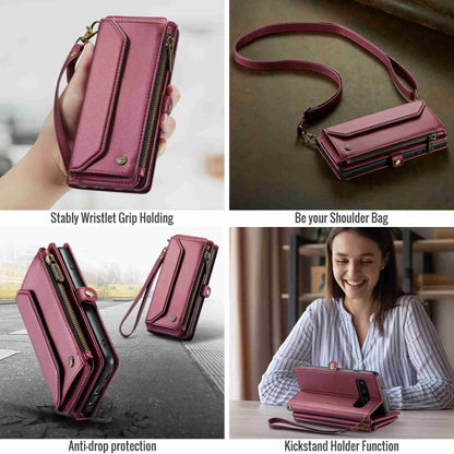 For Samsung Galaxy S10 CaseMe C36 Card Slots Zipper Wallet RFID Anti-theft Leather Phone Case(Wine Red) - Galaxy Phone Cases by CaseMe | Online Shopping South Africa | PMC Jewellery | Buy Now Pay Later Mobicred