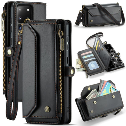 For Samsung Galaxy S20 Ultra CaseMe C36 Card Slots Zipper Wallet RFID Anti-theft Leather Phone Case(Black) - Galaxy Phone Cases by CaseMe | Online Shopping South Africa | PMC Jewellery | Buy Now Pay Later Mobicred