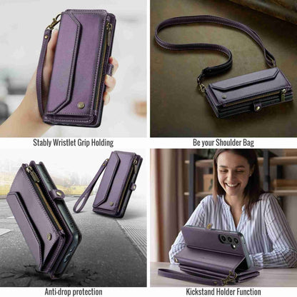 For Samsung Galaxy S23 FE 5G CaseMe C36 Card Slots Zipper Wallet RFID Anti-theft Leather Phone Case(Purple) - Galaxy S23 FE 5G Cases by CaseMe | Online Shopping South Africa | PMC Jewellery | Buy Now Pay Later Mobicred