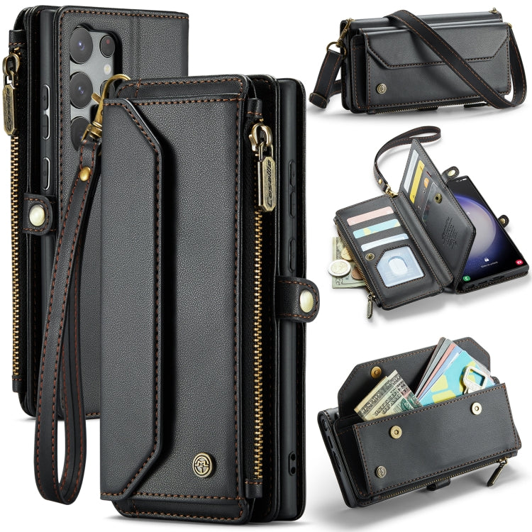 For Samsung Galaxy S23 Ultra 5G CaseMe C36 Card Slots Zipper Wallet RFID Anti-theft Leather Phone Case(Black) - Galaxy S23 Ultra 5G Cases by CaseMe | Online Shopping South Africa | PMC Jewellery | Buy Now Pay Later Mobicred