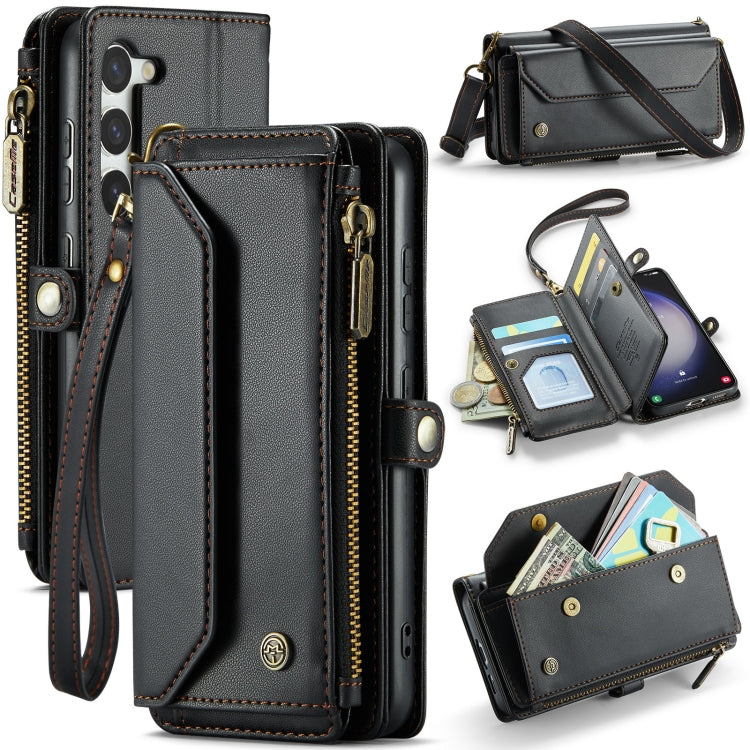 For Samsung Galaxy S23 5G CaseMe C36 Card Slots Zipper Wallet RFID Anti-theft Leather Phone Case(Black) - Galaxy S23 5G Cases by CaseMe | Online Shopping South Africa | PMC Jewellery | Buy Now Pay Later Mobicred