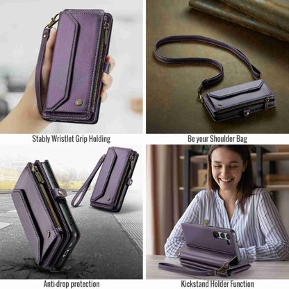 For Samsung Galaxy S23 5G CaseMe C36 Card Slots Zipper Wallet RFID Anti-theft Leather Phone Case(Purple) - Galaxy S23 5G Cases by CaseMe | Online Shopping South Africa | PMC Jewellery | Buy Now Pay Later Mobicred