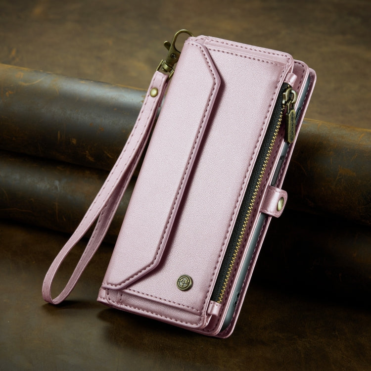 For Samsung Galaxy S23 5G CaseMe C36 Card Slots Zipper Wallet RFID Anti-theft Leather Phone Case(Pink) - Galaxy S23 5G Cases by CaseMe | Online Shopping South Africa | PMC Jewellery | Buy Now Pay Later Mobicred