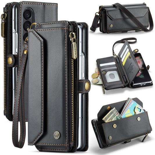 For Samsung Galaxy Z Fold3 CaseMe C36 Card Slots Zipper Wallet RFID Anti-theft Leather Phone Case(Black) - Galaxy Phone Cases by CaseMe | Online Shopping South Africa | PMC Jewellery | Buy Now Pay Later Mobicred