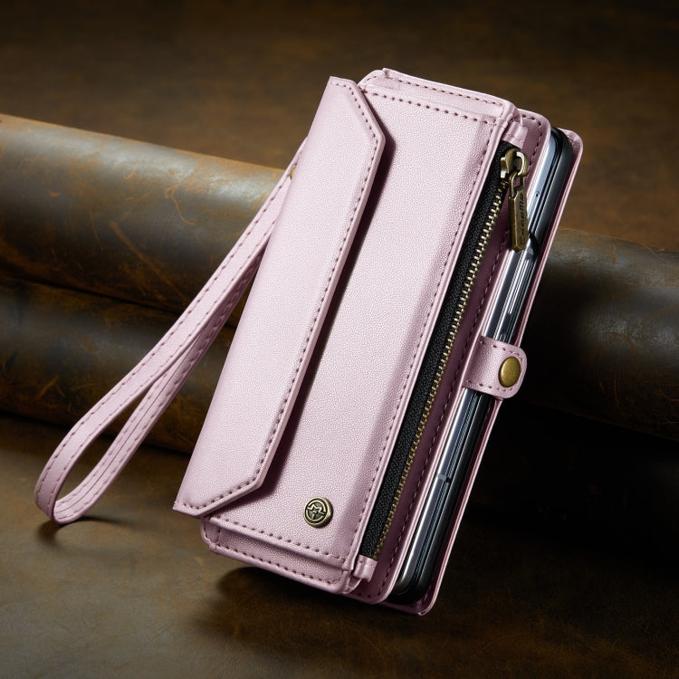 For Samsung Galaxy Z Fold5 CaseMe C36 Card Slots Zipper Wallet RFID Anti-theft Leather Phone Case(Pink) - Galaxy Z Fold5 Cases by CaseMe | Online Shopping South Africa | PMC Jewellery | Buy Now Pay Later Mobicred