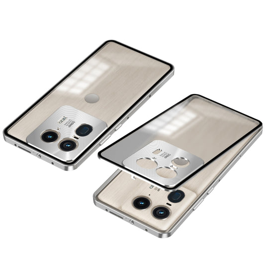 For Motorola Moto X50 Ultra Snap Buckle Metal Frame Frosted Phone Case(Silver) - Motorola Cases by PMC Jewellery | Online Shopping South Africa | PMC Jewellery | Buy Now Pay Later Mobicred