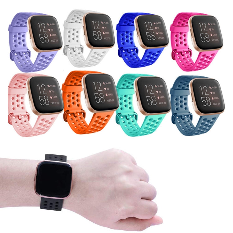 For Fitbit Versa 2 Breathable Silicone Watch Band, Size: Small(Rose Red) - Watch Bands by PMc TechLife | Online Shopping South Africa | PMc TechLife | Buy Now Pay Later Mobicred