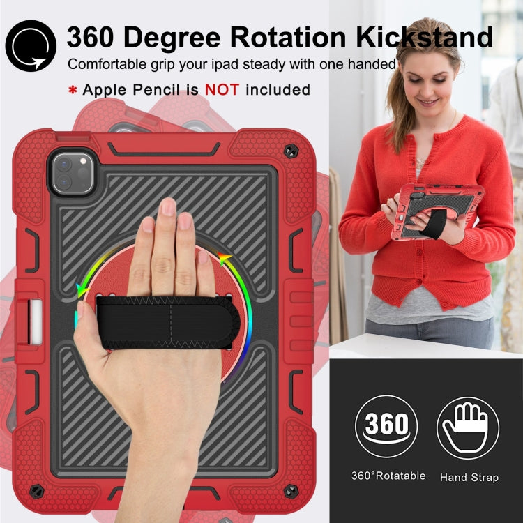 For iPad Pro 11 2024 360 Degree Rotation PC Contrast Silicone Tablet Case(Red + Black) - iPad Pro 11 2024 Cases by PMC TechLife | Online Shopping South Africa | PMC TechLife | Buy Now Pay Later Mobicred