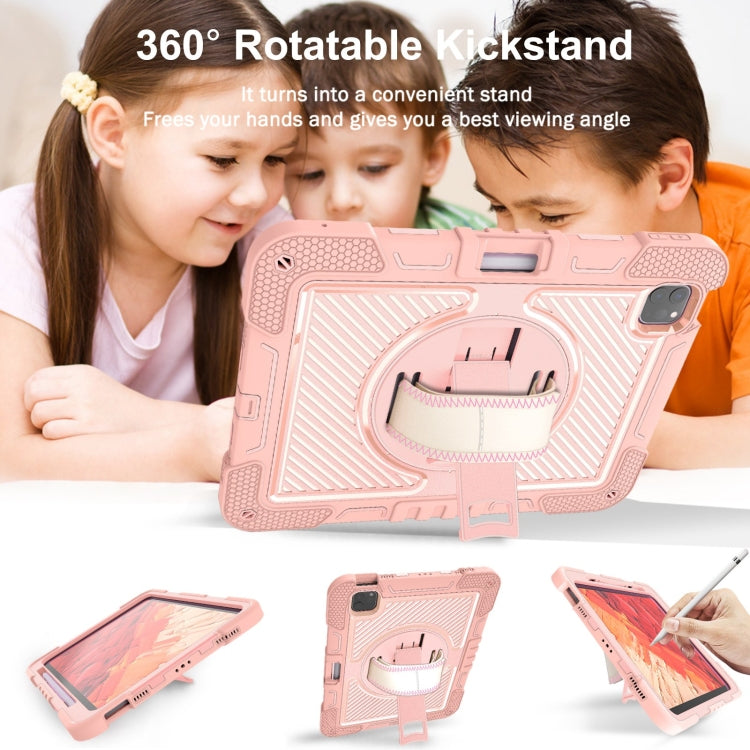 For iPad Pro 11 2024 360 Degree Rotation PC Contrast Silicone Tablet Case(Rose Gold) - iPad Pro 11 2024 Cases by PMC TechLife | Online Shopping South Africa | PMC TechLife | Buy Now Pay Later Mobicred
