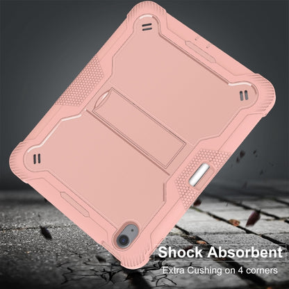 For iPad Air 11 2024 / Air 2022 10.9 Shockproof Silicone Hybrid PC Tablet Case with Holder(Rose Gold) - iPad Air 11 2025 / 2024 Cases by PMC Jewellery | Online Shopping South Africa | PMC Jewellery | Buy Now Pay Later Mobicred