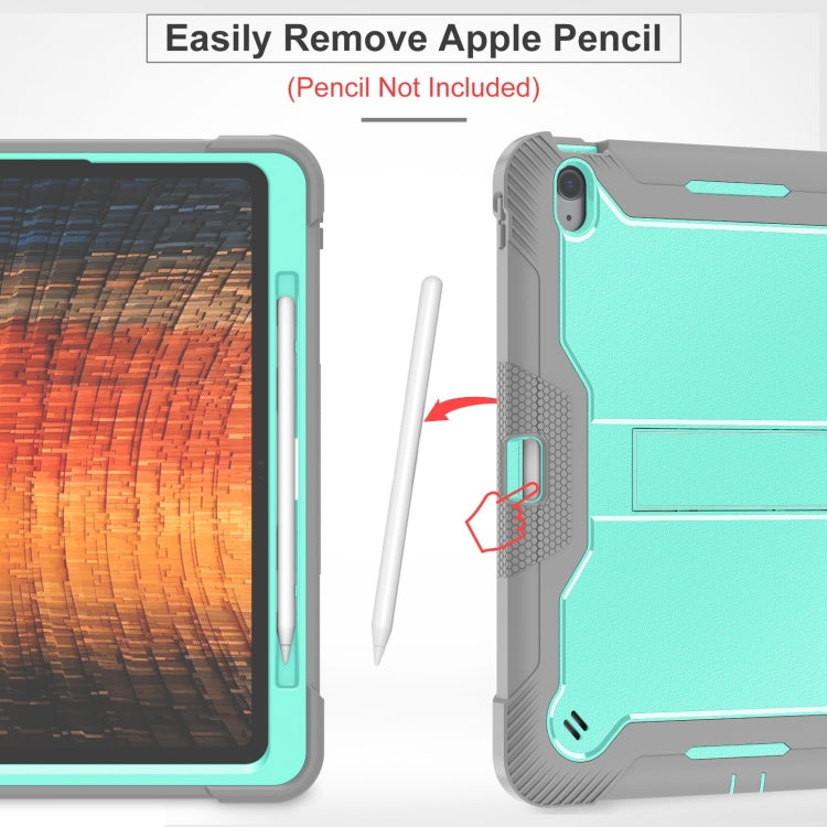 For iPad Air 13 2024 Shockproof Silicone Hybrid PC Tablet Case with Holder(Mint Green + Grey) - iPad Air 13 2024 Cases by PMC TechLife | Online Shopping South Africa | PMC TechLife | Buy Now Pay Later Mobicred