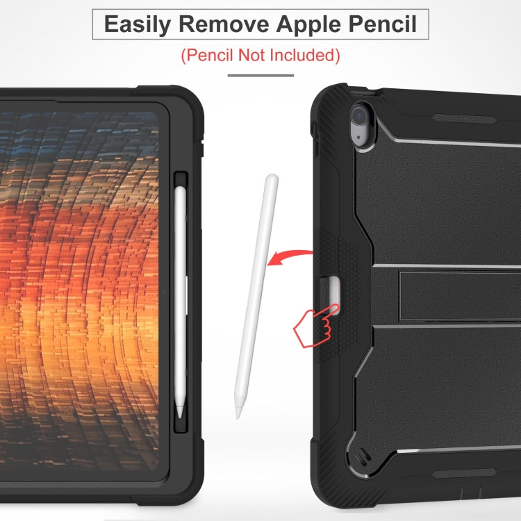 For iPad Air 13 2024 Shockproof Silicone Hybrid PC Tablet Case with Holder(Black) - iPad Air 13 2024 Cases by PMC TechLife | Online Shopping South Africa | PMC TechLife | Buy Now Pay Later Mobicred