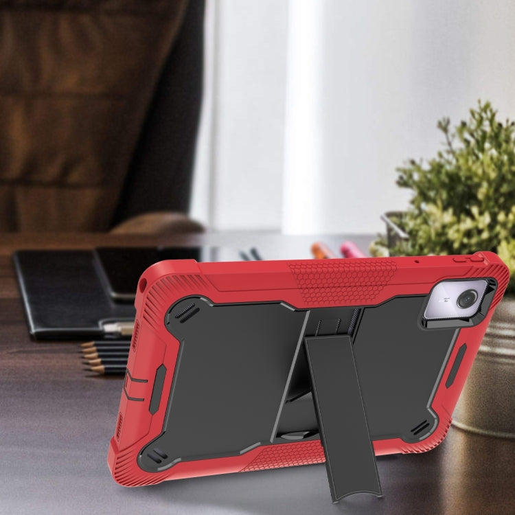 For Lenovo Tab M11 / Xiaoxin Pad 11 2024 Shockproof Silicone Hybrid PC Tablet Case with Holder(Black + Red) - Lenovo by PMC TechLife | Online Shopping South Africa | PMC TechLife | Buy Now Pay Later Mobicred