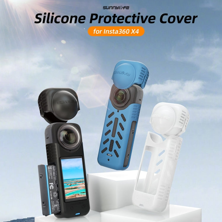 For Insta360 X4 Sunnylife Silicone Shockproof Case Lens Cover(Transparent) - Case & Bags by Sunnylife | Online Shopping South Africa | PMC Jewellery | Buy Now Pay Later Mobicred