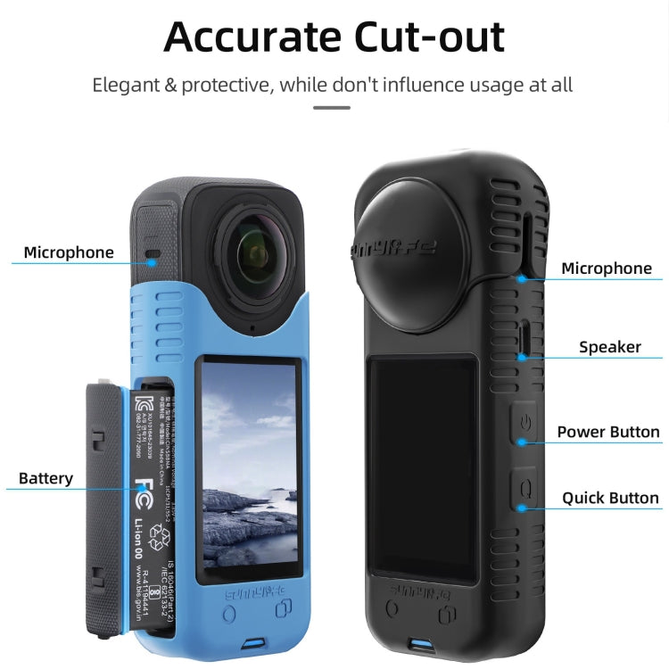 For Insta360 X4 Sunnylife Silicone Shockproof Case Lens Cover(Black) - Case & Bags by Sunnylife | Online Shopping South Africa | PMC TechLife | Buy Now Pay Later Mobicred