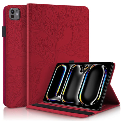 For iPad Pro 13 2024 Tree Life Series Embossed Smart Leather Tablet Case(Red) - iPad Pro 13 2024 Cases by PMC Jewellery | Online Shopping South Africa | PMC Jewellery | Buy Now Pay Later Mobicred