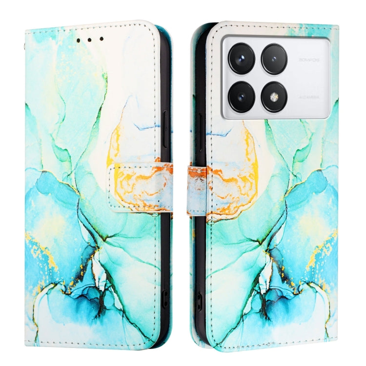 For Xiaomi Redmi K70 / K70 Pro PT003 Marble Pattern Flip Leather Phone Case(Green) - K70 Cases by PMC Jewellery | Online Shopping South Africa | PMC Jewellery | Buy Now Pay Later Mobicred