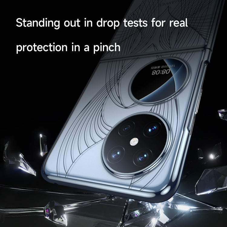 For Huawei P50 Pocket SULADA Electroplated Laser Engraving Texture PC Phone Case(White) - free shipping - PMC TechLife - Order now!
