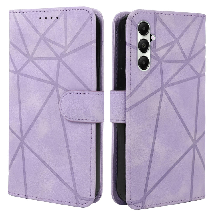 For Samsung Galaxy S24 / S25 5G Skin Feel Geometric Lines Leather Phone Case(Purple) - Galaxy S24 5G Cases by PMC Jewellery | Online Shopping South Africa | PMC Jewellery | Buy Now Pay Later Mobicred