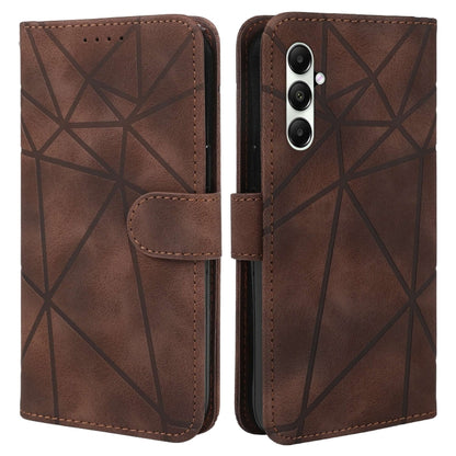 For Samsung Galaxy S24+ / S25+ 5G Skin Feel Geometric Lines Leather Phone Case(Brown) - Galaxy S24+ 5G Cases by PMC Jewellery | Online Shopping South Africa | PMC Jewellery | Buy Now Pay Later Mobicred