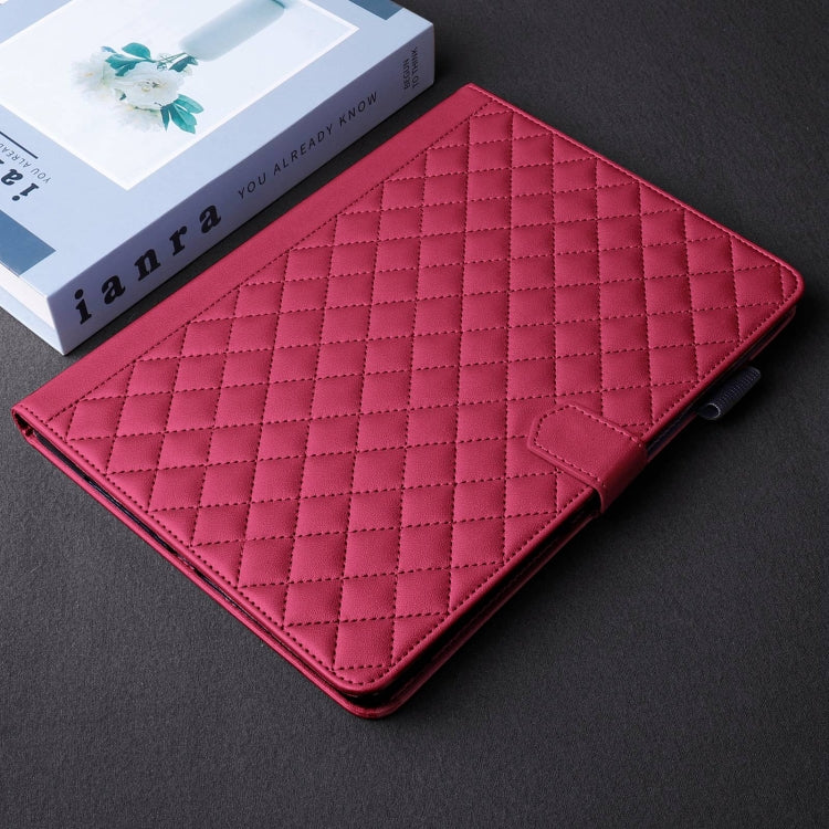 For iPad Pro 11 2024 Rhombus Lattice Leather Smart Tablet Case(Red) - iPad Pro 11 2024 Cases by PMC Jewellery | Online Shopping South Africa | PMC Jewellery | Buy Now Pay Later Mobicred