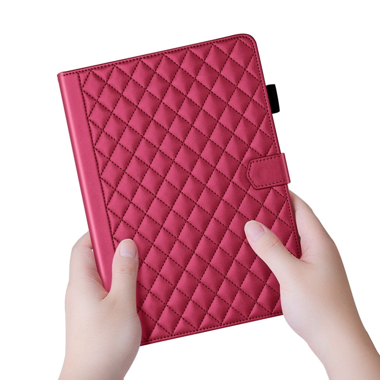 For iPad Pro 11 2024 Rhombus Lattice Leather Smart Tablet Case(Red) - free shipping - PMC TechLife - Order now!