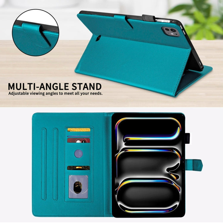 For iPad Pro 11 2024 Rhombus Lattice Leather Smart Tablet Case(Dark Green) - iPad Pro 11 2024 Cases by PMC TechLife | Online Shopping South Africa | PMC TechLife | Buy Now Pay Later Mobicred