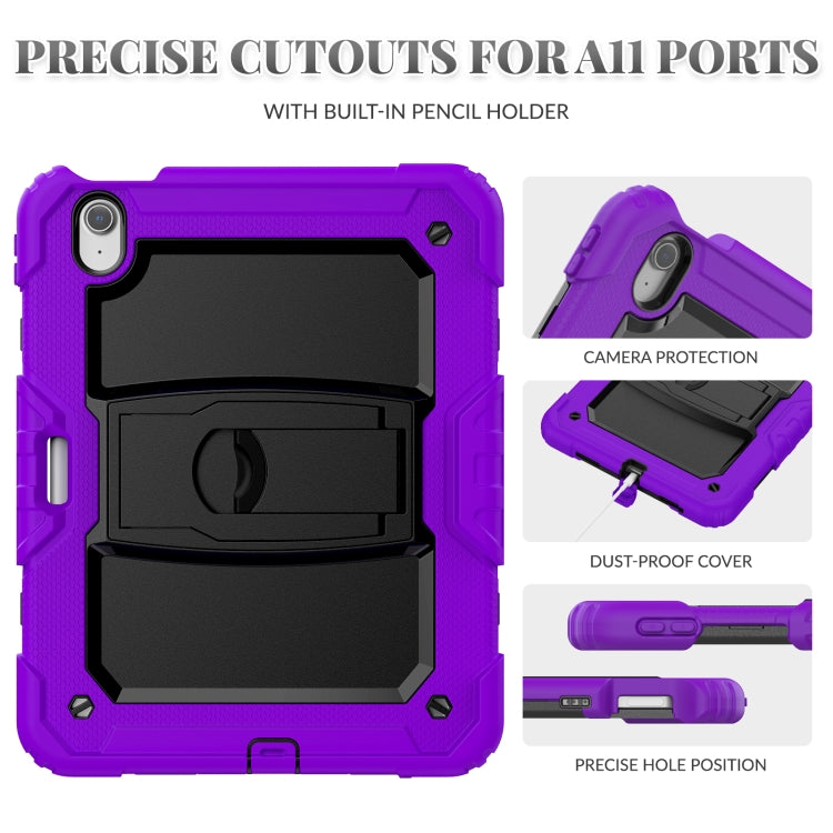 For iPad Air 11 2024 Silicone Hydric PC Tablet Case with Shoulder Strap & Holder(Purple) - iPad Air 11 2024 Cases by PMC Jewellery | Online Shopping South Africa | PMC Jewellery | Buy Now Pay Later Mobicred